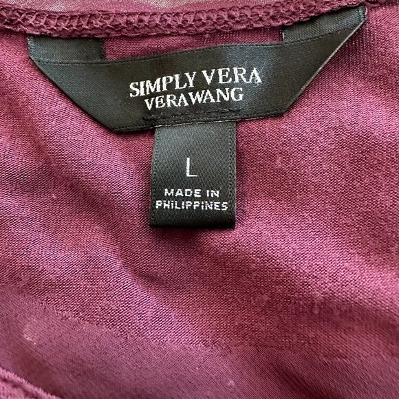Simply Vera Vera Wang Plum Short Sleeve Pull-Over Top Size Large - Picture 4 of 8